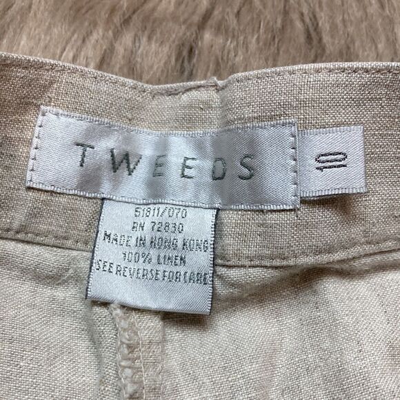 TWEEDS Vintage Linen High Waisted Bermuda Long Shorts - Picture 4 of 6